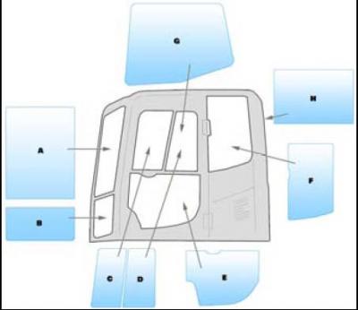 Komatsu PC-7 Glass and windscreens